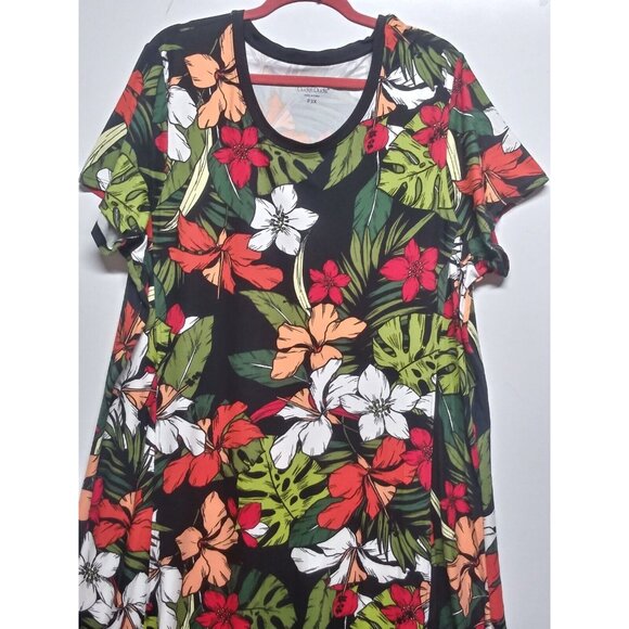 Cuddl Duds Dress Petite P3X Floral Vibrant colorful multicolor STRETCH SS knit - Picture 4 of 11